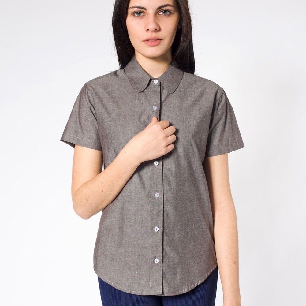 American Apparel Chambray round collar shirt